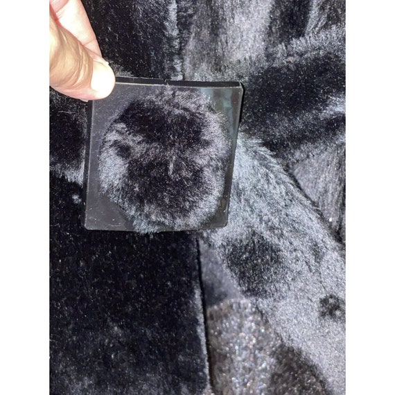 Vintage Black Faux Fur Coat With Mink Like Trim S… - image 6
