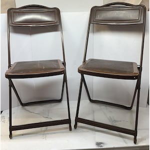 2 sedie pieghevoli in metallo industriale moderne di metà secolo VTG, pezzi di progetto di riciclo