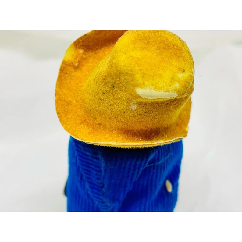 1987 Paddington Bear Vintage 5 Eden Toys Plush Yellow Hat Blue Jacket