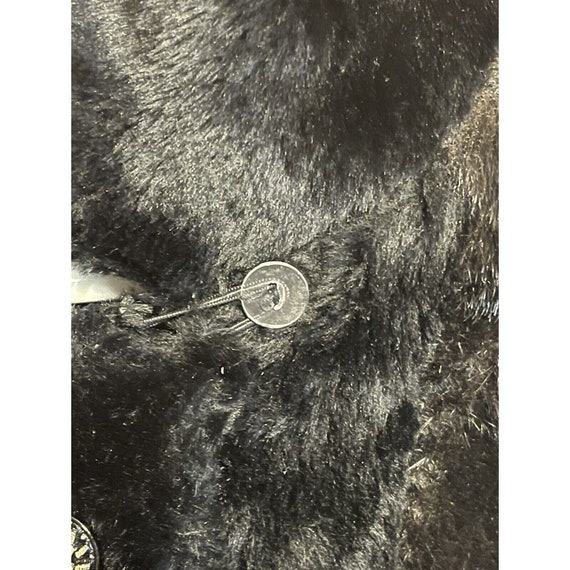 Vintage Black Faux Fur Coat With Mink Like Trim S… - image 8