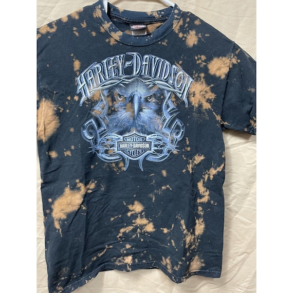 VTG Bleached Harley Davidson T-Shirt Bud’s Evansv… - image 3