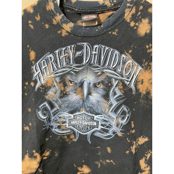 VTG Bleached Harley Davidson T-Shirt Bud’s Evansv… - image 4