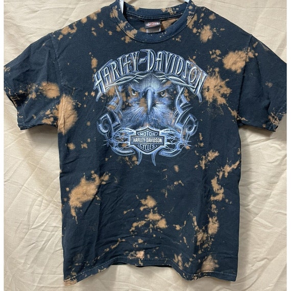 VTG Bleached Harley Davidson T-Shirt Bud’s Evansv… - image 1