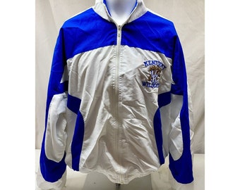 VTG 80's Kentucky Wildcats windjack UK volledige ritssluiting geborduurd maat Lg