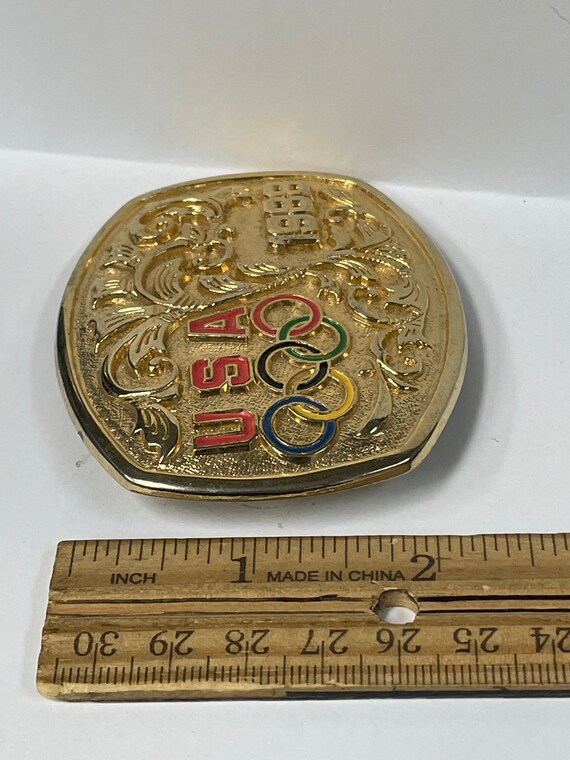 Vintage 1988 Olympics belt buckle made in USA - image 5