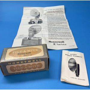 Vintage Honeywell Tilt-A-Mite Flash Unit Original Box. Box & Paperwork Only!!!