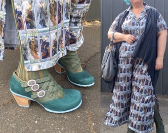 Custom Mucha Print Two Piece Jacket /& Trousers Suit made to measure options for both trousers and jacket