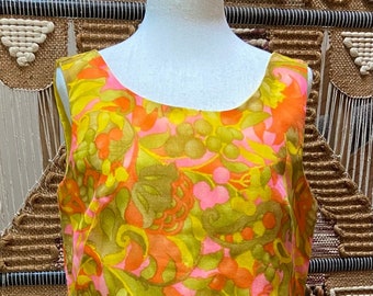 1970s Handmade Floral Dress