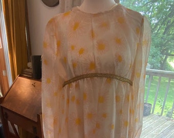 1960's Floral Goddess Dress