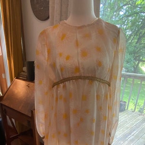 1960s Floral Goddess Dress