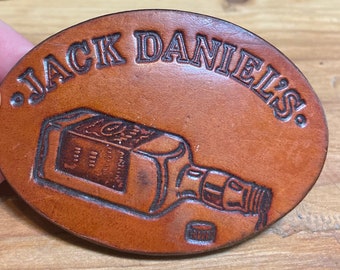 Vintage Leather Jack Daniel's Belt Buckle