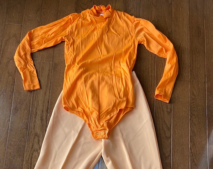 1970's Orange Body Suit Pants Set