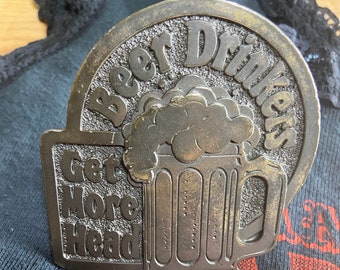 1980 Beer Drinkers Get More Head Belt Buckle