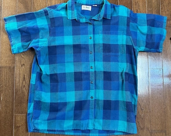 Vintage L.L. Bean Cool Weave Plaid Button Down Shirt