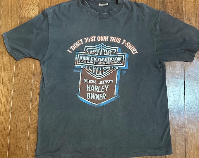 Vintage I don't just own this T-shirt -  Official Licensed Harley Owner Tee