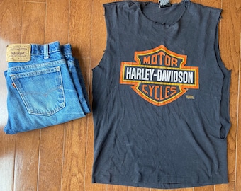 1991 3D Emblem Harley Davidson Sleeveless Tee