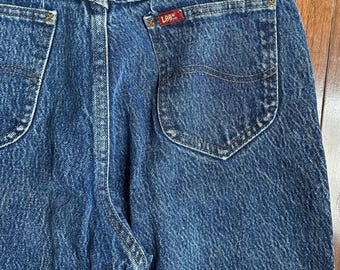 Vintage Lee Riders Jeans Dark Wash Straight Leg Denim Red Tab USA Style