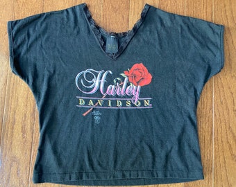 1986 3D Harley Rose Crop Top