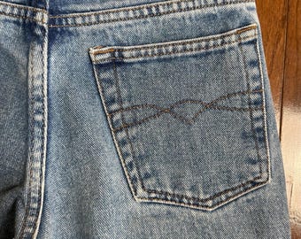 Vintage LEI Jeans Y2K Side Button Denim Youth 14 Womens XXS XS 26x28 Bootcut