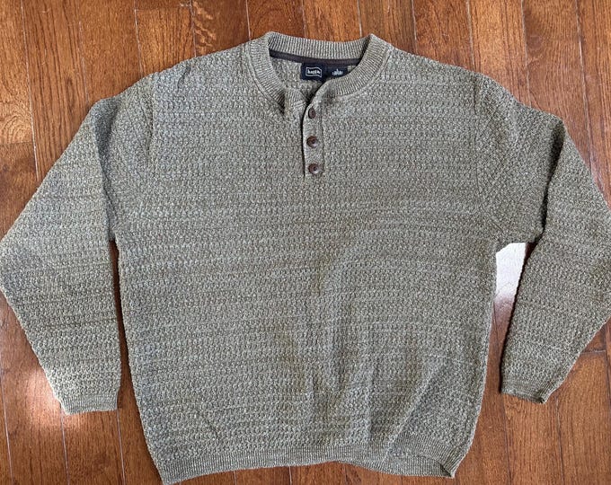 Vintage Haggar Textured Henley Sweater