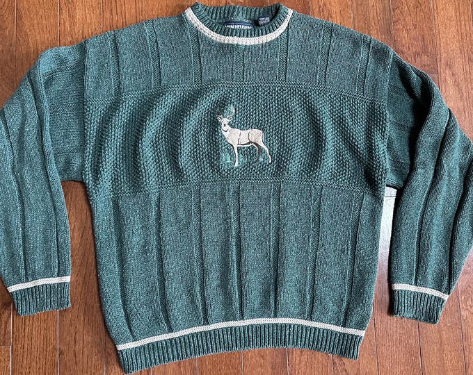 1990s Van Heusen Embroidered Deer Sweater