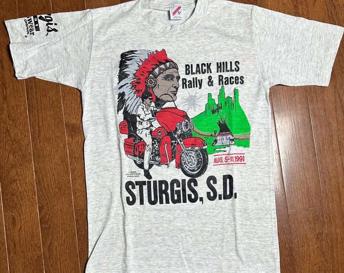 Vintage 1991 Sturgis Black Hills Rally & Races T-Shirt