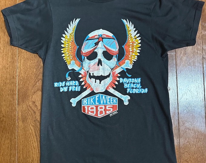 1985 Ride Hard, Die Free Bike Week Tee