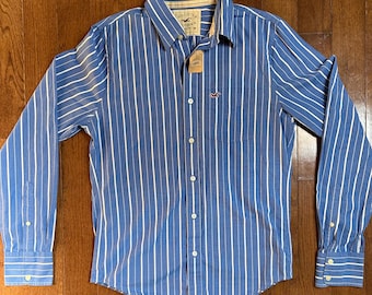 Deadstock Y2K Hollister California Striped Button Down Shirt