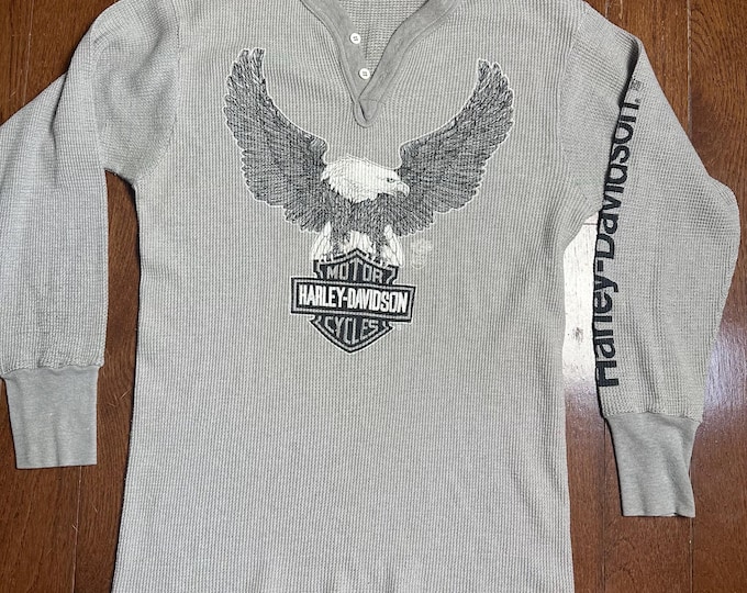 Vintage 1980s Harley-Davidson Thermal Henley