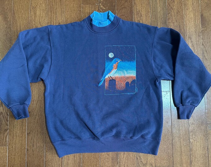 1990s Janelle Thompson Embroidered Bird Sweatshirt