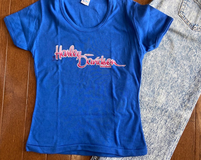 1987 Harley Davidson Scoop Neck T-shirt