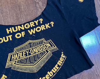 Vintage - Hungry? Out of work? Harley Crop Top