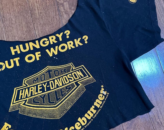 Vintage - Hungry? Out of work? Harley Crop Top