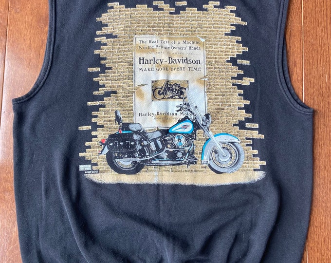 Vintage Over Sized Harley Davidson Cut Off
