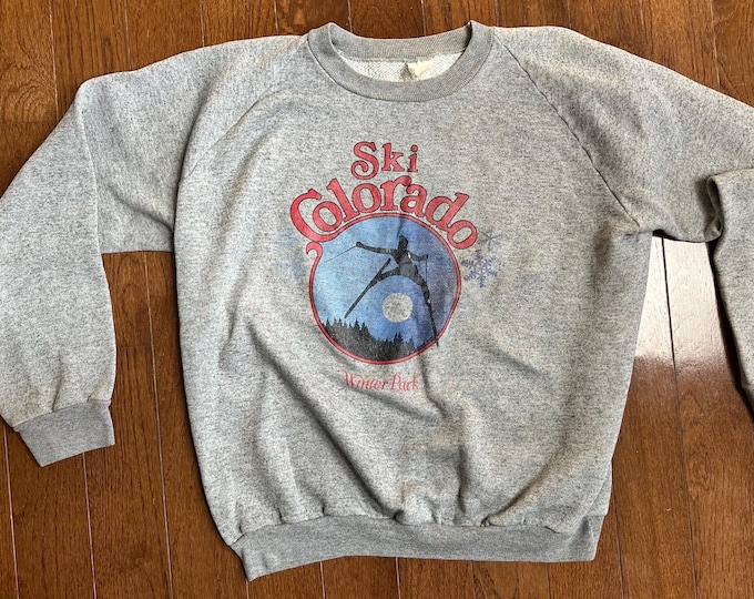 Vintage Ski Colorado Winter Park Crewneck Raglan Sweatshirt