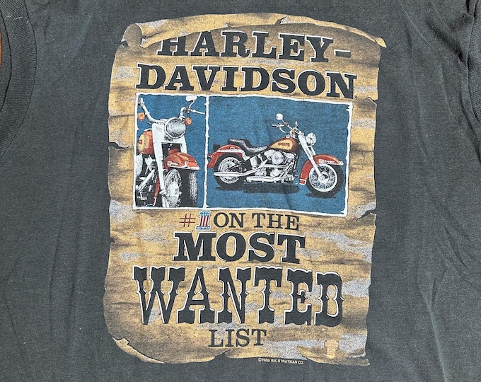 Vintage 1986 Harley Davidson Bartels Los Angeles Sleeveless T-Shirt Screen Stars Biker Tee 80s Harley