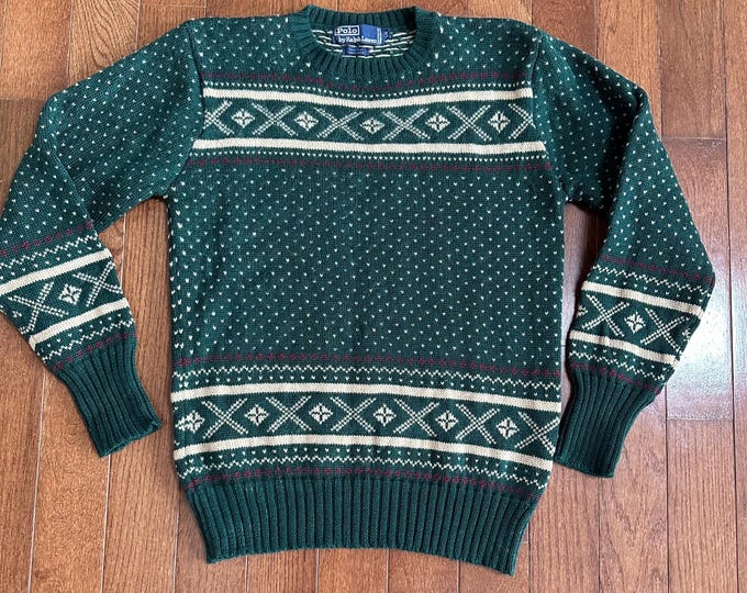 Vintage Polo Ralph Lauren Blue Tag Fair Isle Ski Sweater