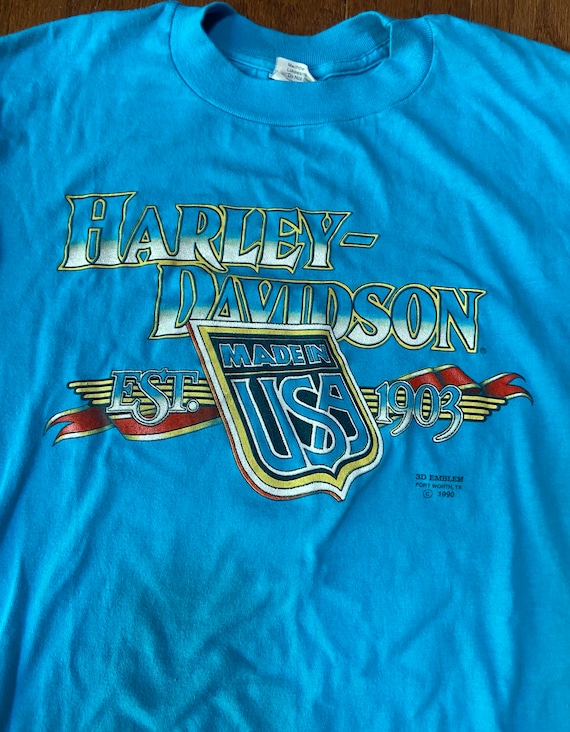 1990 3D Emblem Harley Davidson Tee - image 2