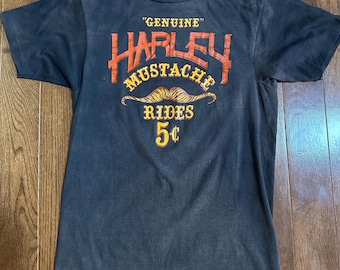 1970s Harley Mustache Rides Tee