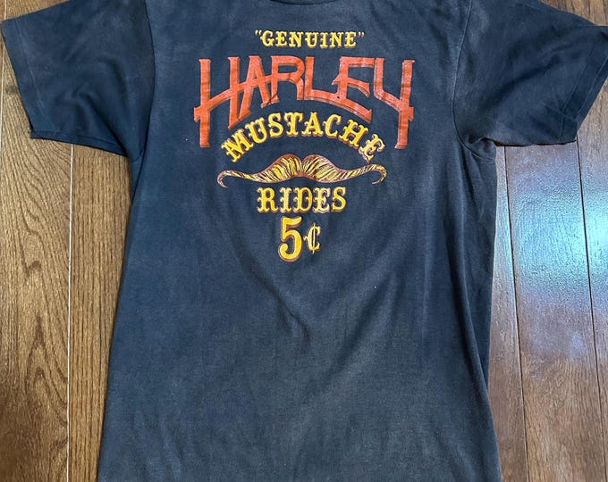 1970s Harley Mustache Rides Tee