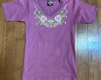 1980s Thrashed Harley V-neck