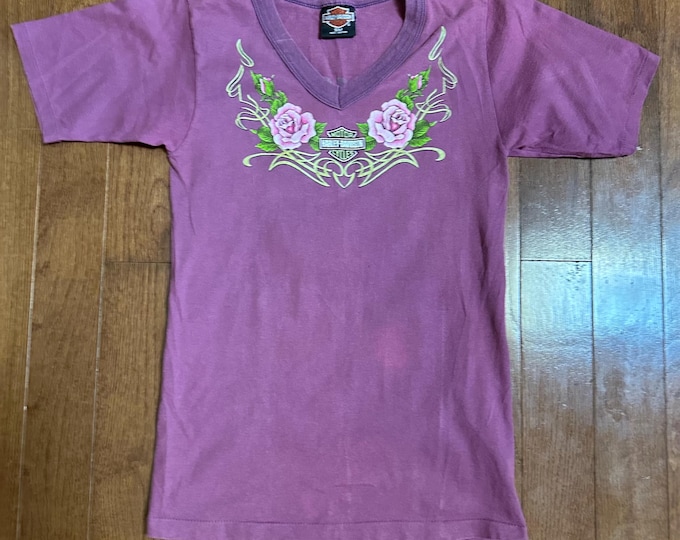 1980s Thrashed Harley V-neck