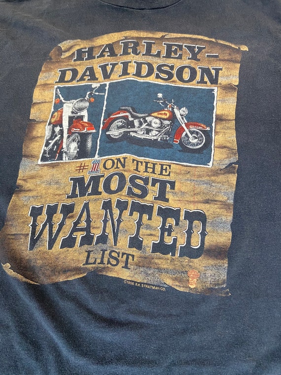 1986 1 on the Most Wanted List Harley Davidson Tee Gem