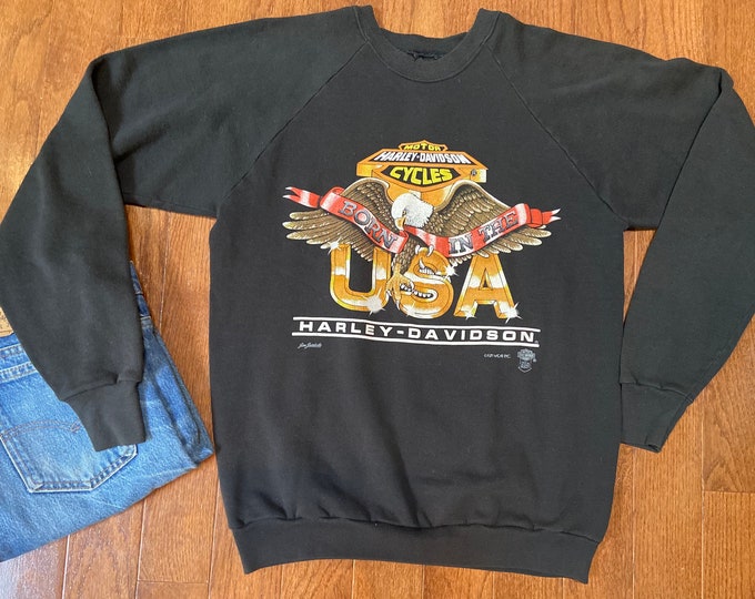 1980's Born in the USA Harley Davidson Crew Neck Sweater