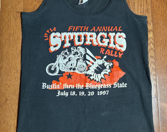Vintage 1997 Sturgis Rally Tank Top Anvil Made in USA Single Stitch Motorcycle Biker Kentucky 90s