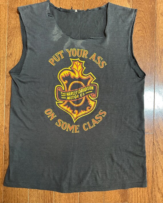 1970s Thrashed “Put your ass on some class” tee - image 2