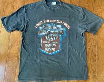 Vintage I don't just own this T-shirt -  Official Licensed Harley Owner Tee