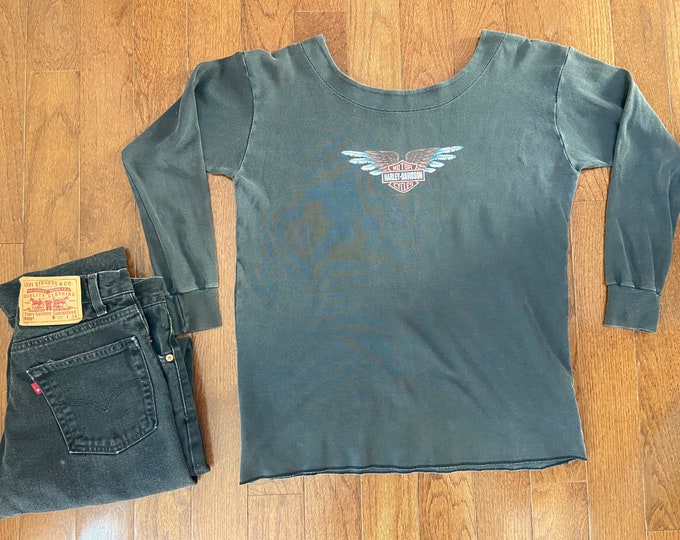 1978 Chicago Harley Davidson Scoop Neck Long Sleeve