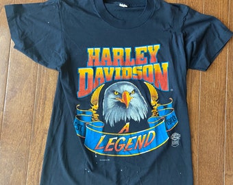 1980's Thrashed Harley Davidson A Legend Tee