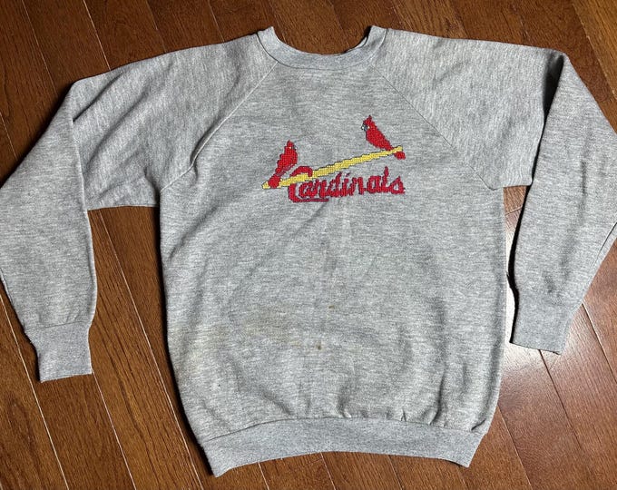 1970s St. Louis Cardinals Sweatshirt Healthknit Chain Stitch Raglan